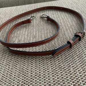 Brown leather purse strap.New